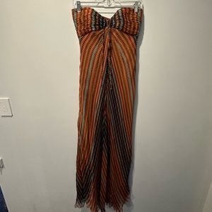 Strapless Dress with Neck Tie
